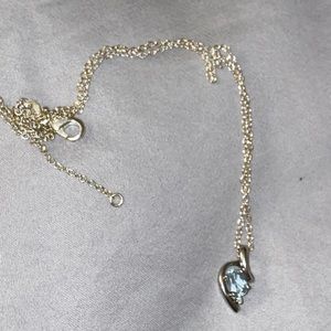 BNWOB Aquamarine Diamond Sterling Silver Pendant